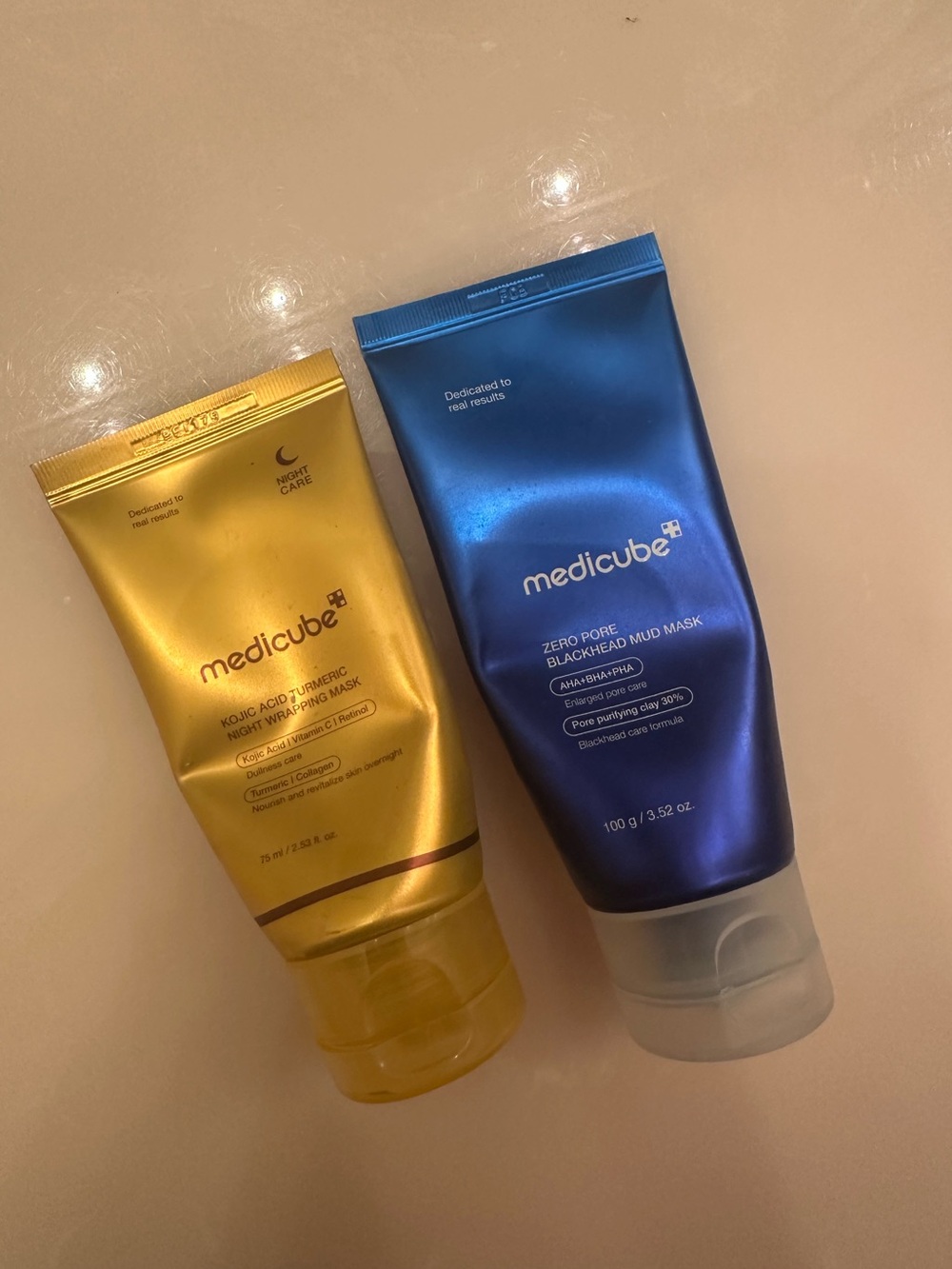 Viral Medicube facial mask bundle Blue Mud Mask - Pore Care and kojic acid.